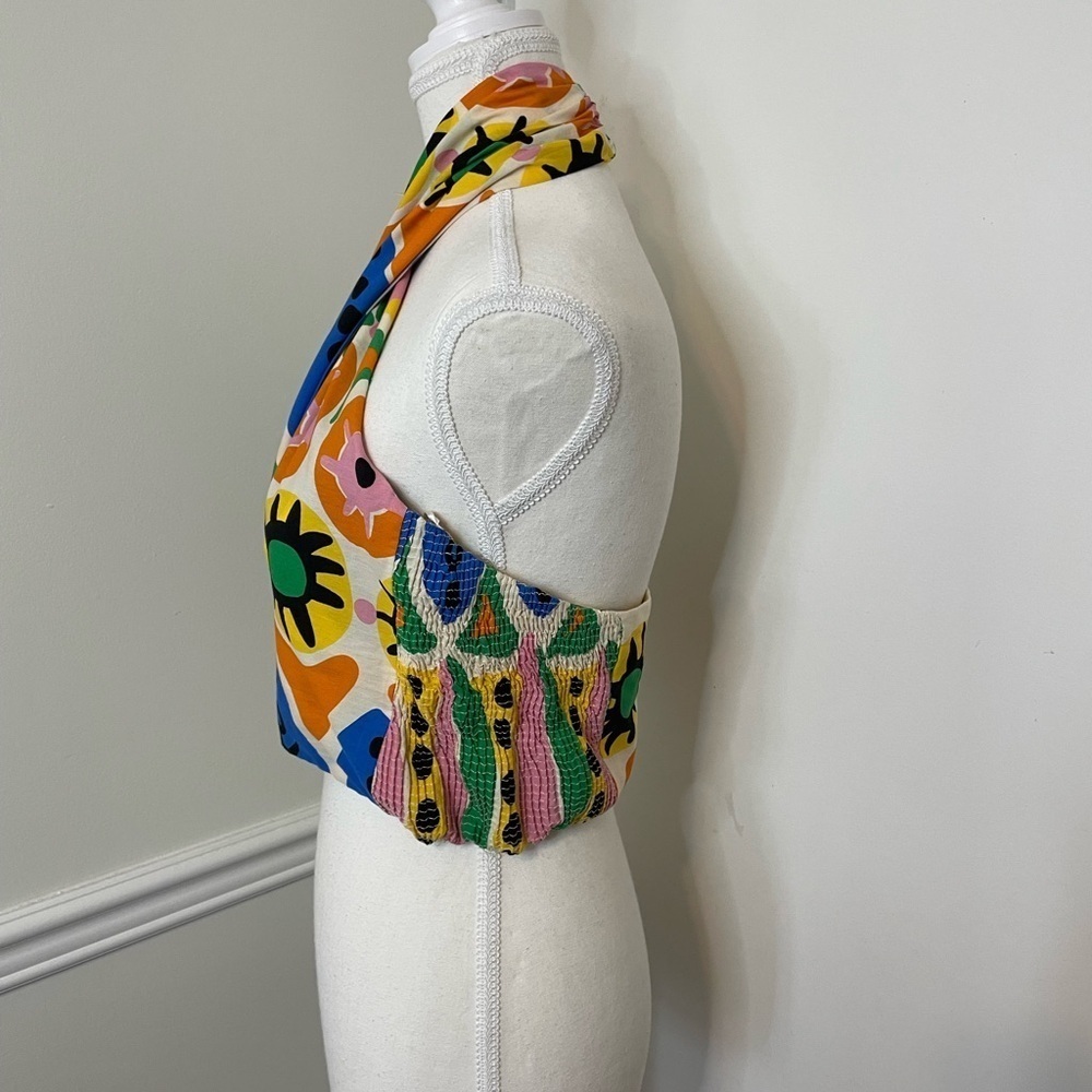 Zara Pop Art Printed Crop Halter Top S - Picture 5 of 15